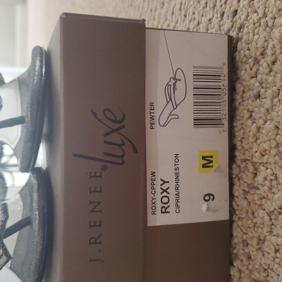 J. Renee Lux Pewter Rhinestone Women's Heals sz 9, PROM! - Picture 2 of 3